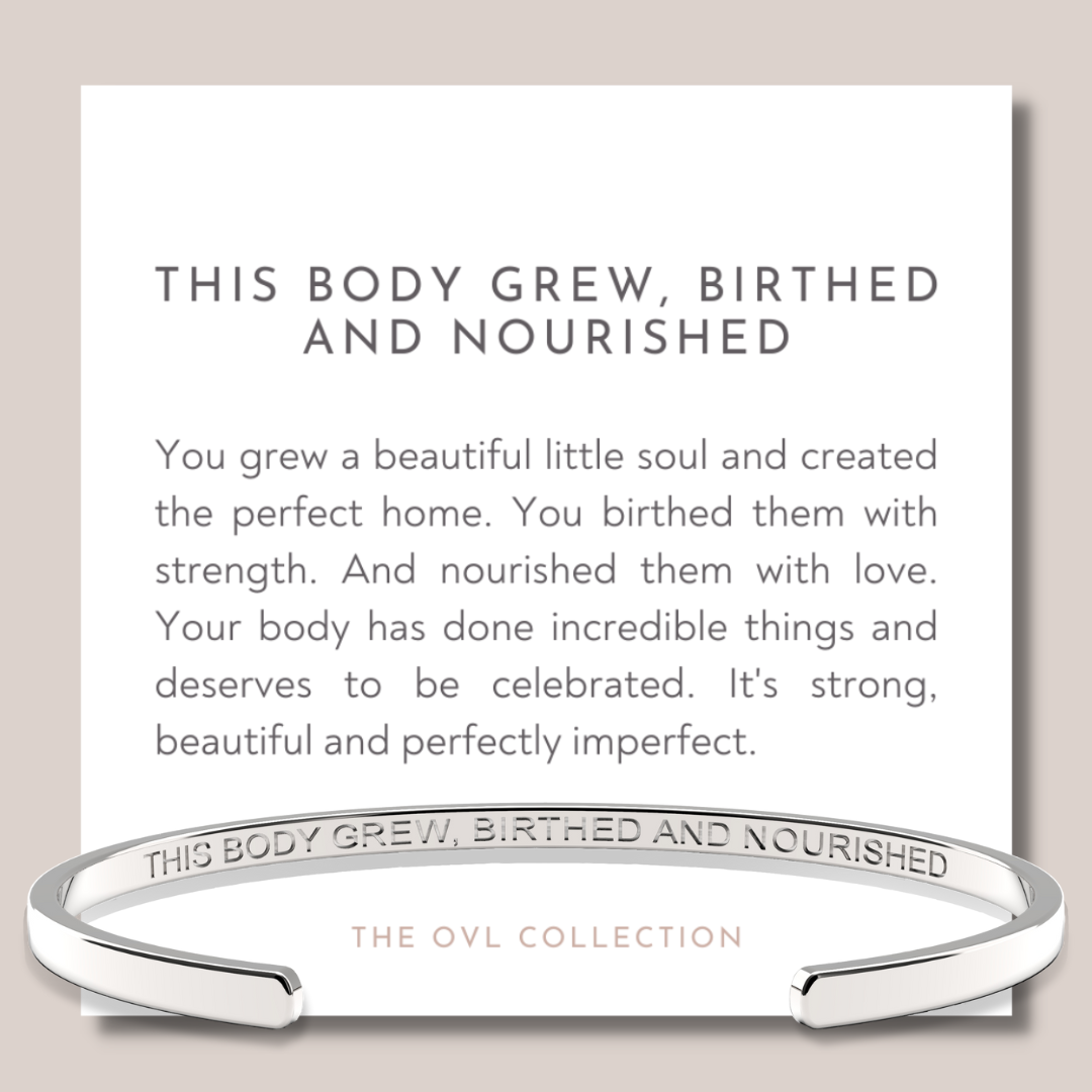 "This Body Grew, Birthed and Nourished" Cuff Bracelet
