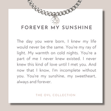 Load image into Gallery viewer, daughter bracelet keepsake jewelry gift forever my sunshine 
